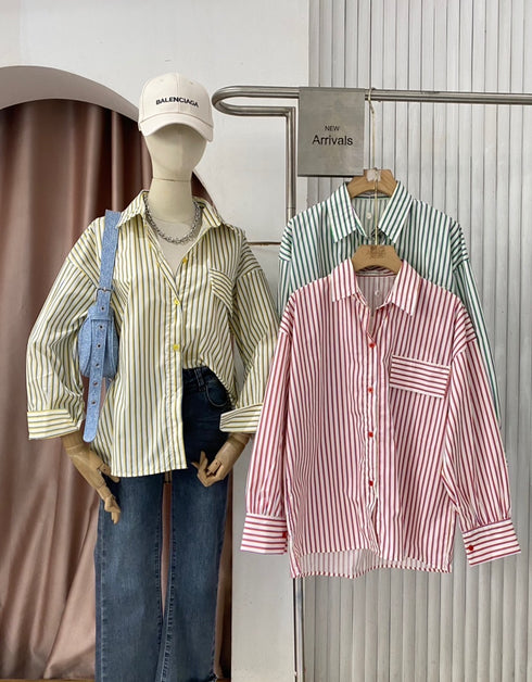 MATINEE Stripes Collar Down Formal Shirts
